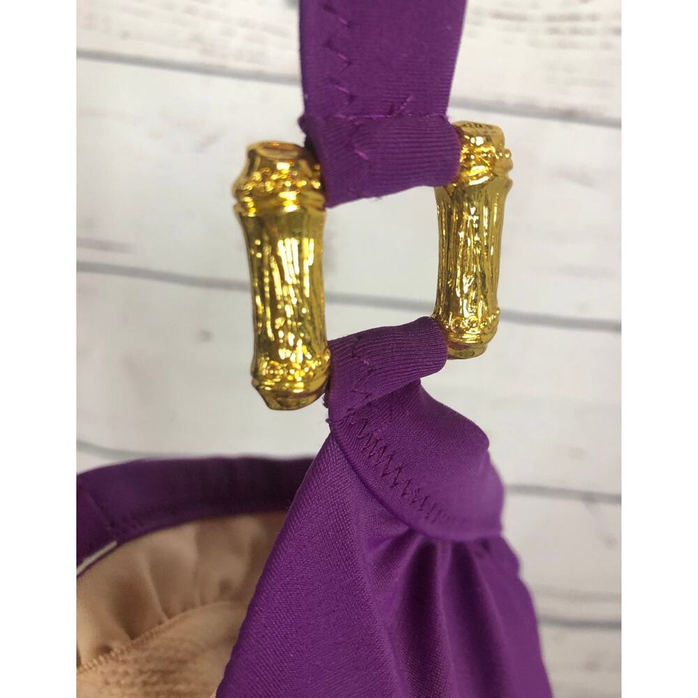 Lands End Tankini & skort set purple With gold accents color size 4 - Picture 7 of 12